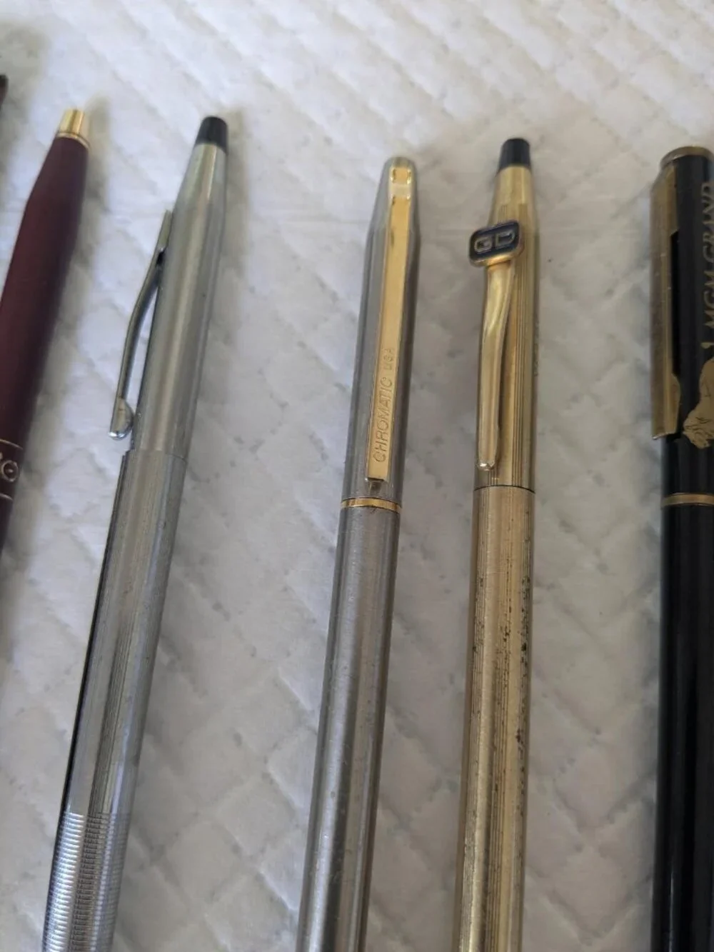 4 Iconic Vintage Mid Century Pens 1 Mechanical Pencil Cross MGM Grand Chromatic